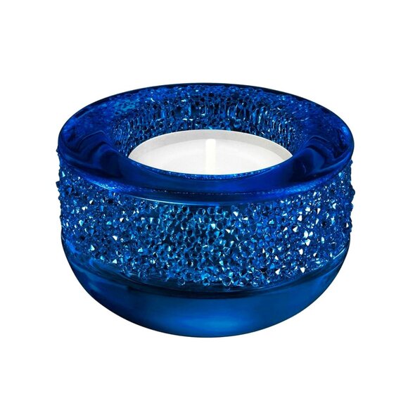 Swarovski Shimmer Blue Tea Light Candle Holder 432361 NEW - Picture 1 of 3